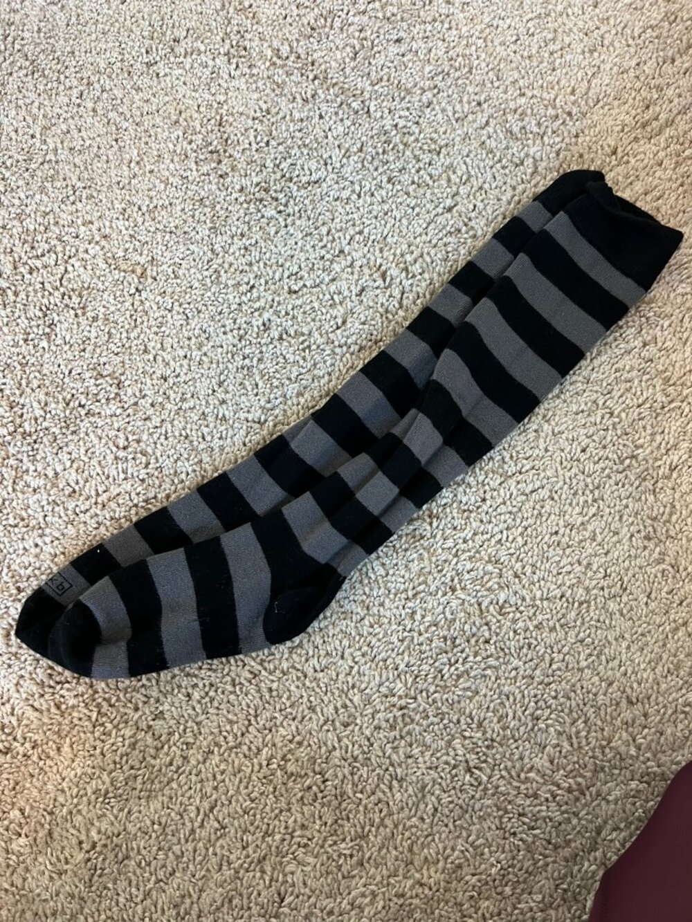 Black/Gray Striped Socks Classic Ribbed Warm Stylish Comfort Winter Essentials